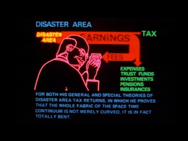 The accounts of Disaster Area, proving the space-time continuum is not merely curved but totally bent